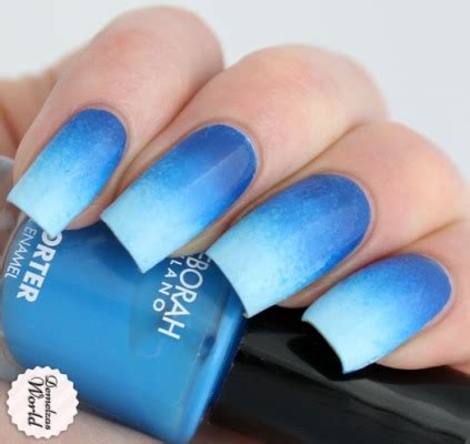 Blue Gradient Nail Art Tutorial Using A Sponge | AmazingNailArt.org