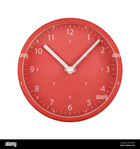 red wall clock face isolated  white stock photo alamy
