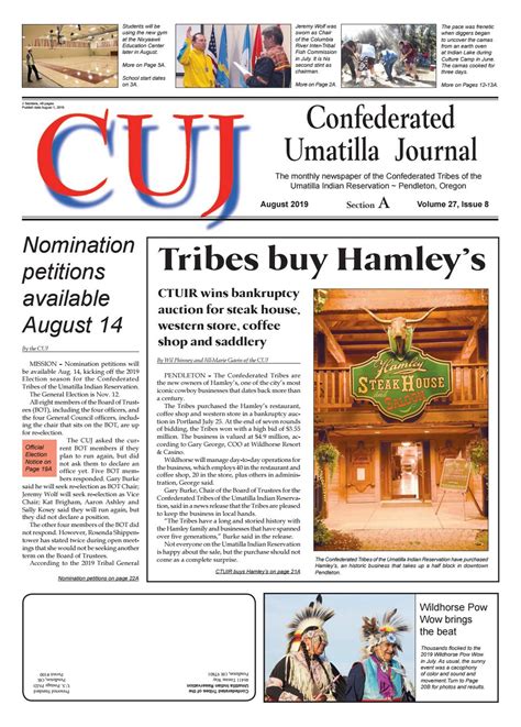 Confederated Umatilla Journal 08-2019 by Confederated Umatilla Journal ...