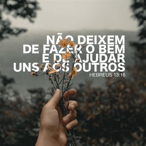 Versiculo Fazer O Bem Não Importa A Quem - Hebreus 13:16 Não deixem de fazer o bem e de ajudar uns aos outros ...