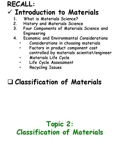 Classification of Materials | Metals | Ceramics