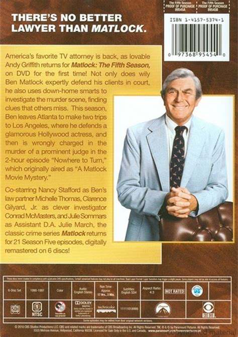 Matlock: The Fifth Season (DVD 1990) | DVD Empire