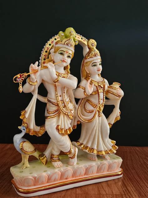 radha krishna statue cm cultured marble divine couple idol etsy