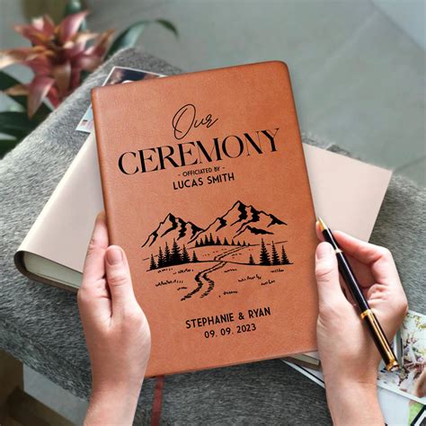 personalized wedding officiant book ceremony book journal etsy