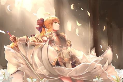 Обои на рабочий стол Saber / Сабер в доспехах с мечом из аниме Fate ...