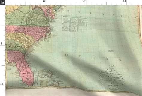 Map of North America, 1777 Fabric | Spoonflower