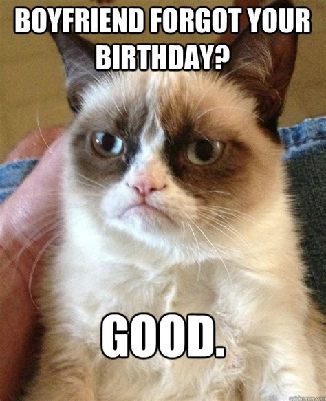 Boyfriend forgot your birthday? Good. - Grumpy Cat - quickmeme