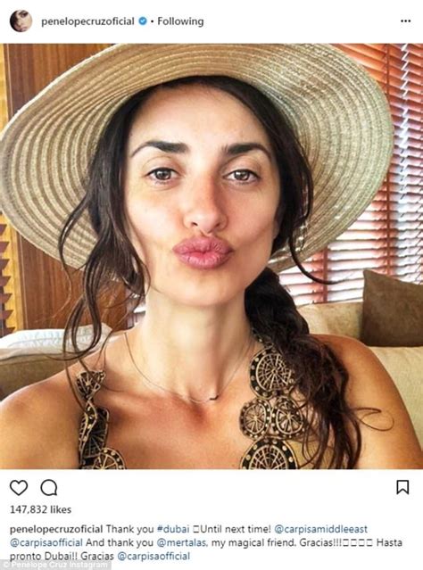 Penelope Cruz, 44, goes completely makeup-free in rare selfie ...