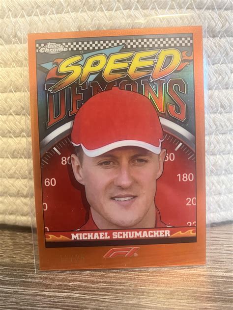 F/S 🏁2023 Topps Chrome Formula 1 Michael Schumacher Orange Speed Demons