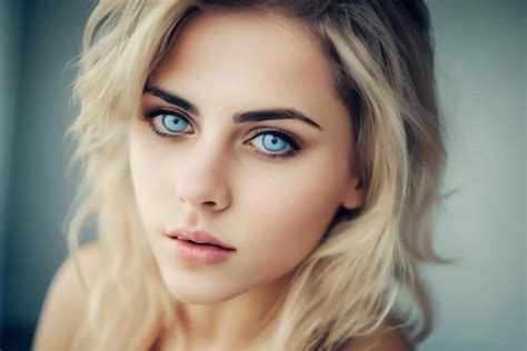 Una mujer con ojos azules y un ojo azul. | Foto Premium