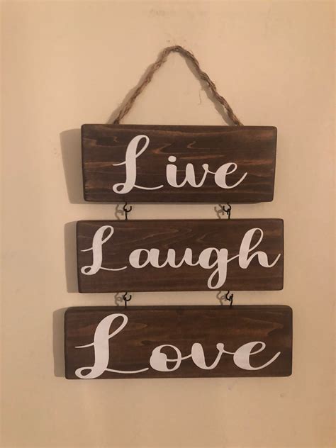 Live Laugh Love Wood Sign - Home Decor -house Warming - Etsy