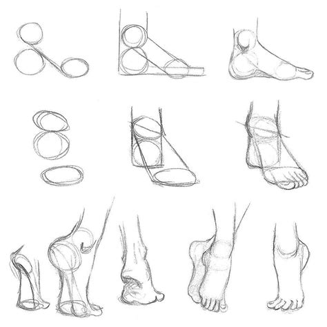 Day 17 of #Sketchtember is feet. Break the feet down into three circles for the ankle, heel and ...