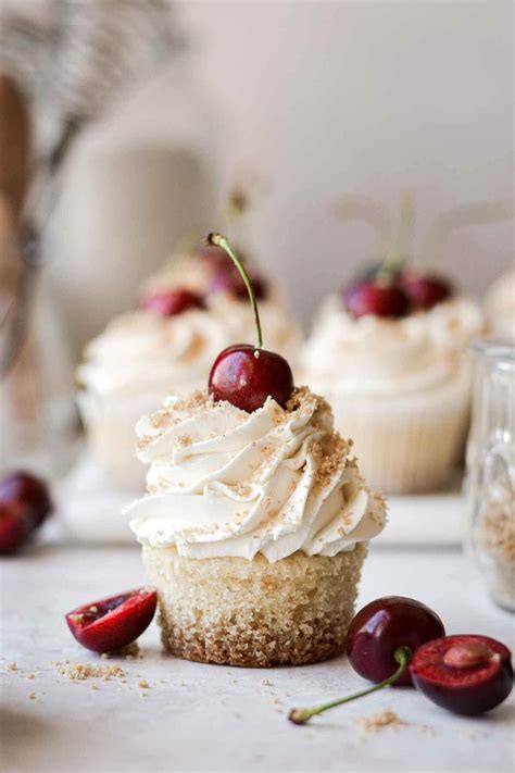 High Altitude Cherry Cheesecake Cupcakes - Curly Girl Kitchen