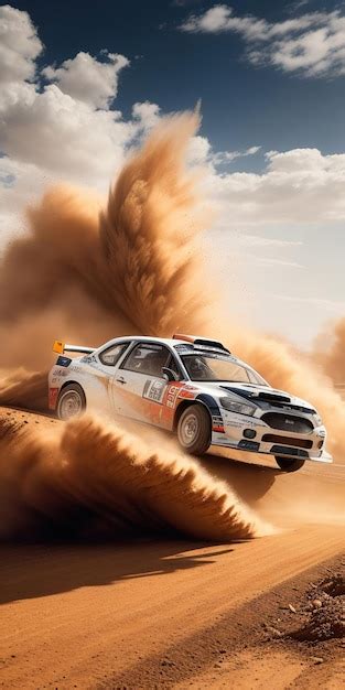 Premium AI Image | rally car on dirt track