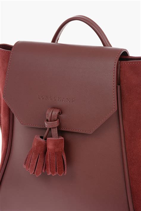 Longchamp Tassel Leather and Suede Backpack women - Glamood Outlet