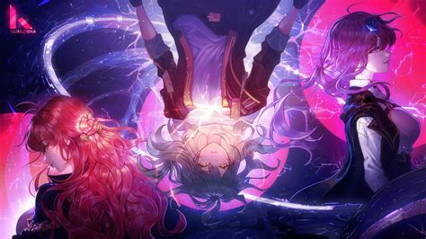 trailblazer, stelle, kafka, and himeko (honkai and 1 more) drawn by iku