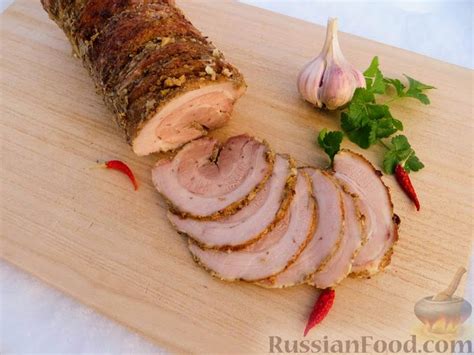 Рецепт: Свиная грудинка, запечённая в духовке на RussianFood.com