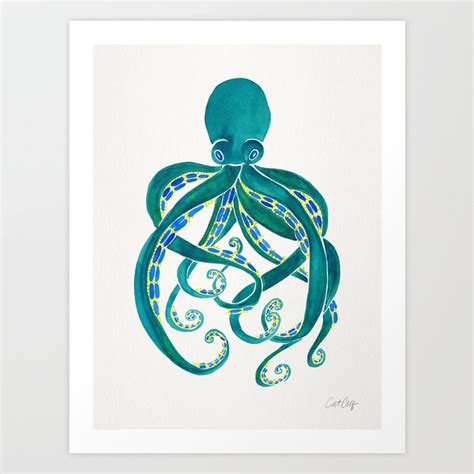 Watercolor Octopus Art Print by catcoq | Society6