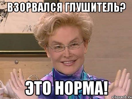 взорвался глушитель? это норма!, Мем Елена Малышева - Рисовач .Ру