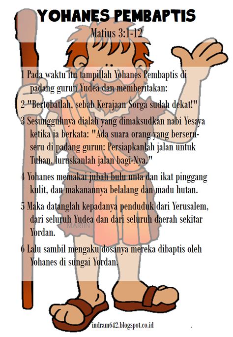 SENI MENULIS ISI HATI TUHAN : Yohanes Pembaptis, Matius 3:1-12