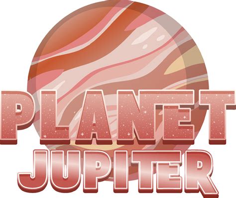 Planet Jupiter word logo design with Jupiter planet 4646344 Vector Art ...