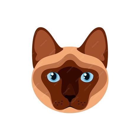 premium vector  head   siamese cat   white background