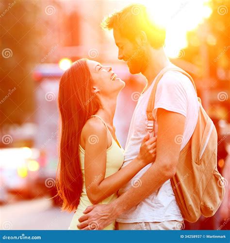 Couple in Love Kissing Laughing Having Fun Stock Image - Image of kiss