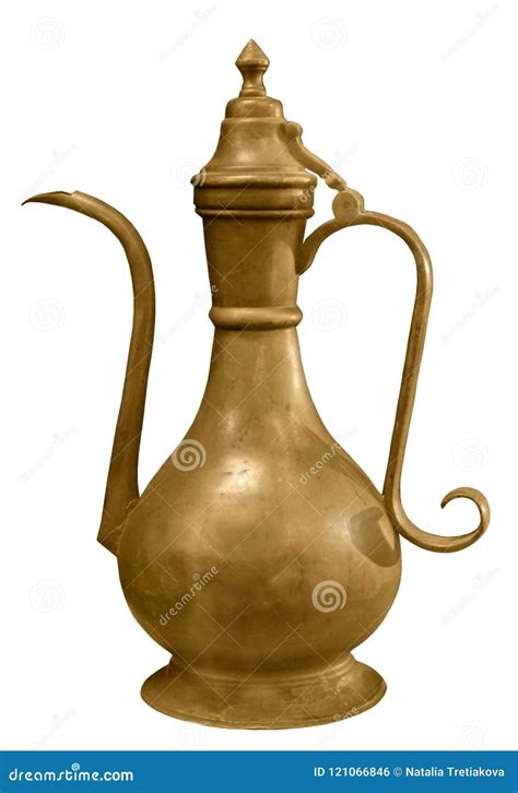 Old Antique Oriental Jug Isolated On White Background Stock Photo ...