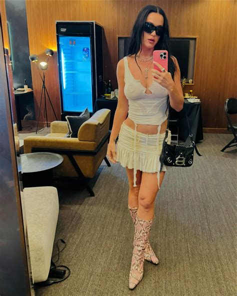 Katy Perry Wore A Nip-Focused Top & Matching Mini Skirt