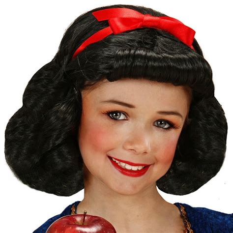 Peruca Branca De Neve - Peruca Branca de Neve Infantil - Mascarilha