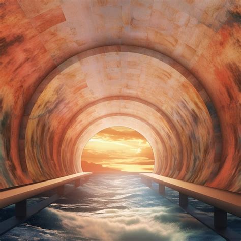 premium ai image  picture   tunnel   water flowing