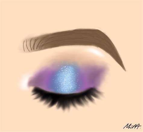 Glitter mermaid eye makeup drawing