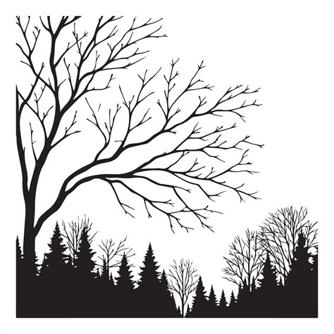 Minimal Autumn Naked Tree vector silhouette 36285991 Vector Art at Vecteezy