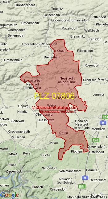 Postleitzahlgebiet 07806 - PLZ