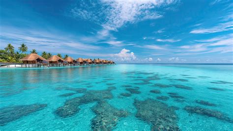 Maldives Wallpaper 4k, Indian Ocean, Azure waters
