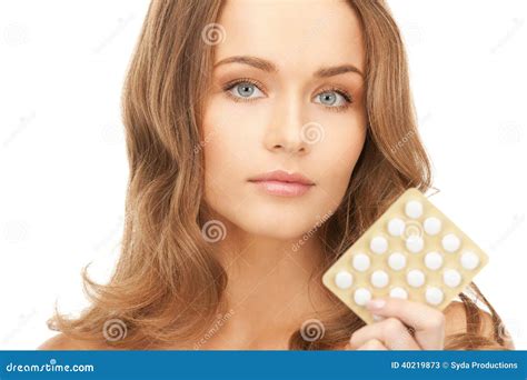 Young Beautiful Woman with Pills Stock Image - Image of human, medicare ...