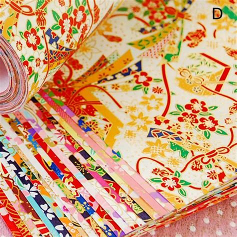 20pcs-pack-Japanese-style-Gold-Lines-Flower-Paper-Crane-Decorative ...