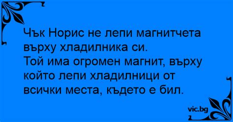 Чък Норис не лепи магнитчета върху хладилника си.