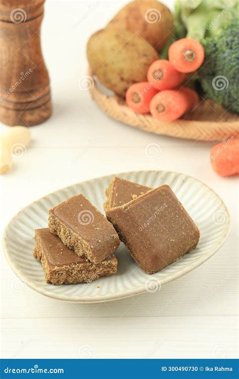 store bought instant curry japanese paste block stock photo image