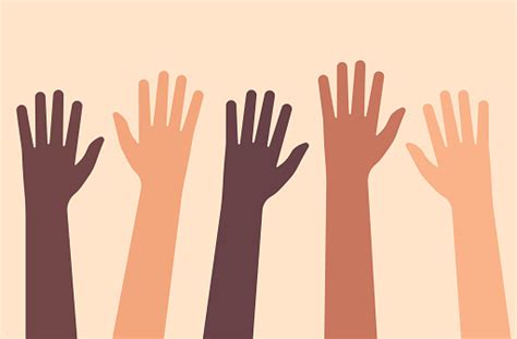 diversity hands raised stock illustration  image  hand