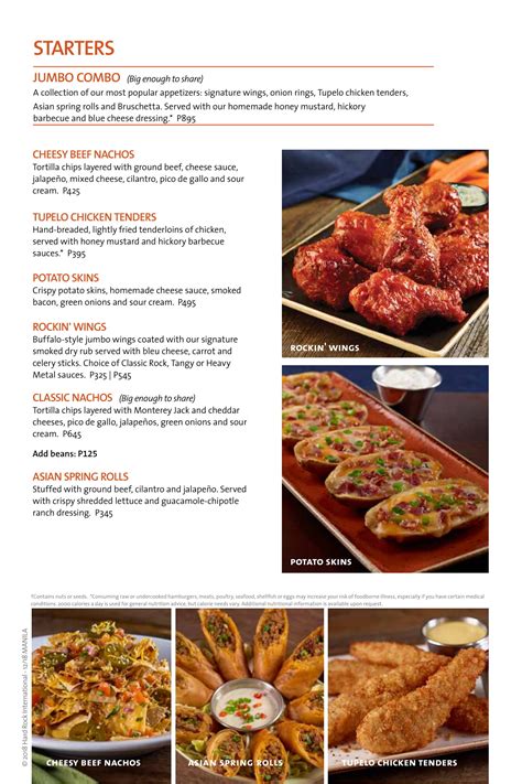 Locals are debating the new menu items at rock hard cafe this month 30