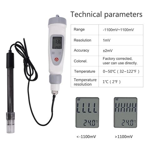 Orp-bw Orp Meter Factory Corrected Range +- 1100 Mv Oxidation Reduction ...