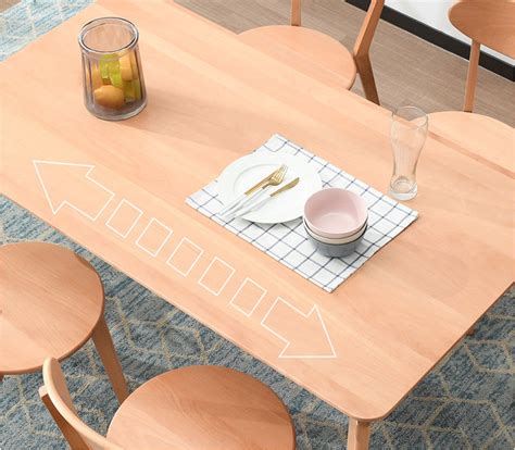 Modern Dining Room Solid Wood Table Rectangle Shaped Simple Design