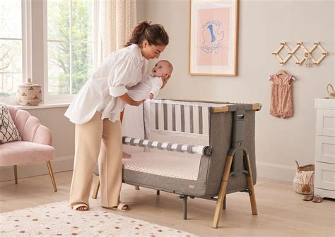 Tutti Bambini Cozee XL Bedside Crib and Cot - Oak/Charcoal – UK Baby Centre