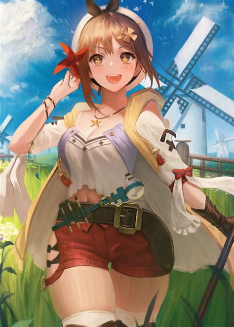 thaumazo atelier atelier ryza reisalin stout cleavage no bra thighhighs