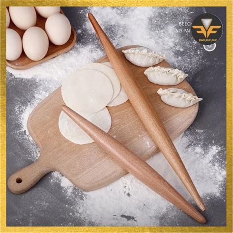 Jual Rolling Pin Kayu Wooden Lancip Penggiling Penghalus Adonan Bakpao ...