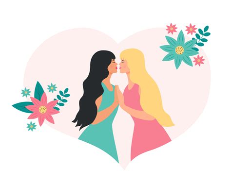 dos hermosas novias besándose. familia lesbiana en un corazón con