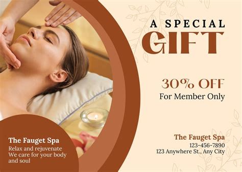 Free, printable, customizable spa gift certificate templates | Canva