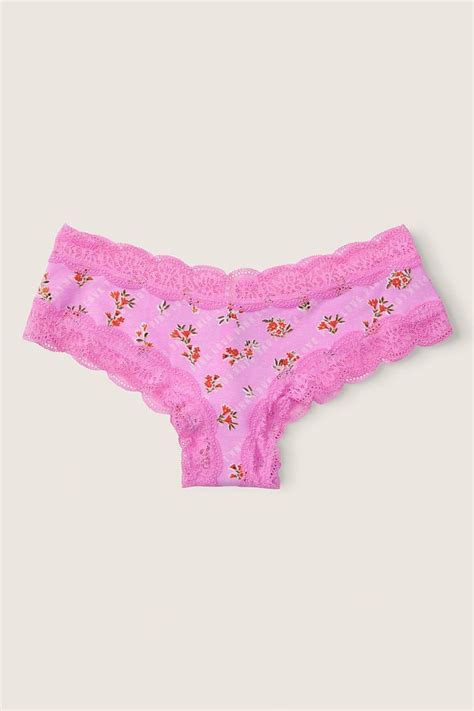 Buy Victoria's Secret PINK Cotton Lace Trim Cheeky Knickers from the
