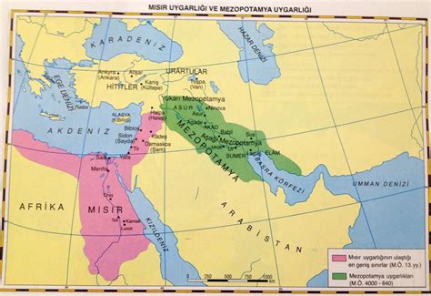 5- Mısır Uygarlığı Ve Mezopotamya Uygarlığı Haritası